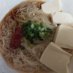 さっぱり美味しい！　「梅豆腐素麺」　　　　♪♪